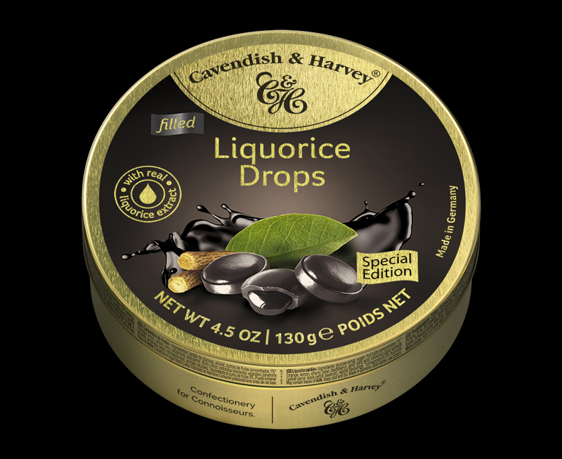 Liquorice Drops Filled with real liquorice extract 130g
