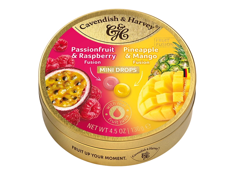 Fruit Fusion Drops – Passionfruit&Raspberry / Pineapple&Mango, 130g